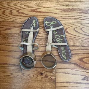 Sam Edelman Gold and Nude Sandals